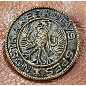 1 3/8" Hessian Soldier Button ESX DEVS SPES Nostra Teutonic Eagle Military Metal